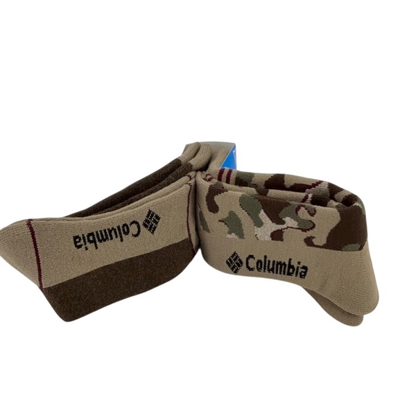 Columbia Mens 2 Pair Pack Camouflage Fleece Lined Crew Socks Shoe Size 6-12 NWT - Picture 9 of 11